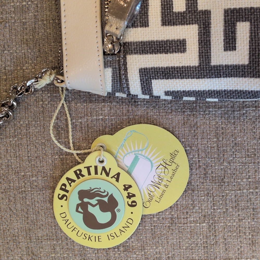 Spartina 449 De Renne East West Hipster Cream and Gray Crossbody Bag - Picture 4 of 14